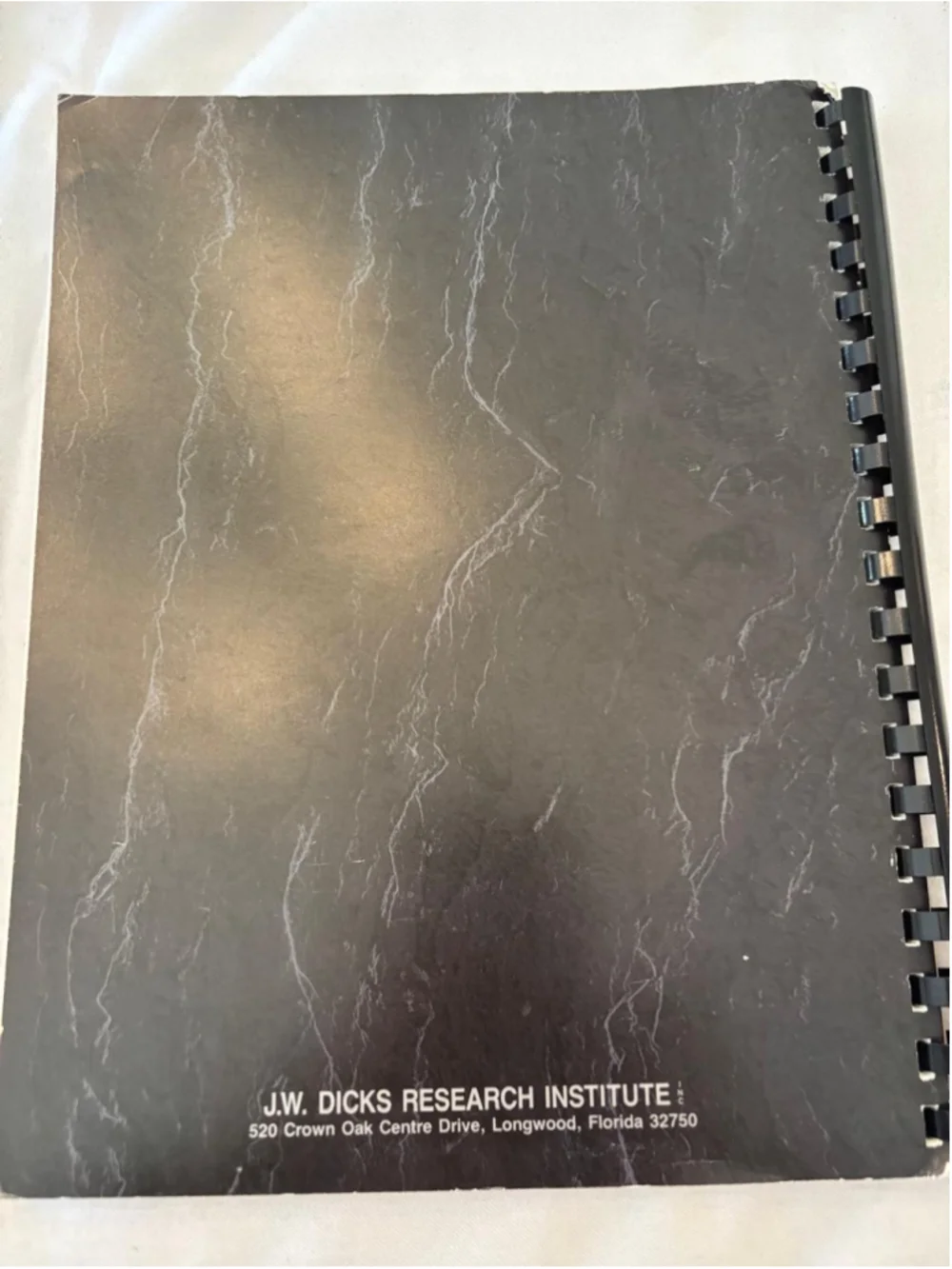 Unisex J.W. Dicks Research Institute Business Journal One Size Black White #E72